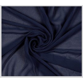 MDS Pack of 5 Yard Bridal Solid Chiffon Fabric, Vintage Sheer Fabric Bolt for Wedding Dress, DIY Decoration, Sheer, Crafts, Silky Chiffon Fabrics 44” - Navy Blue