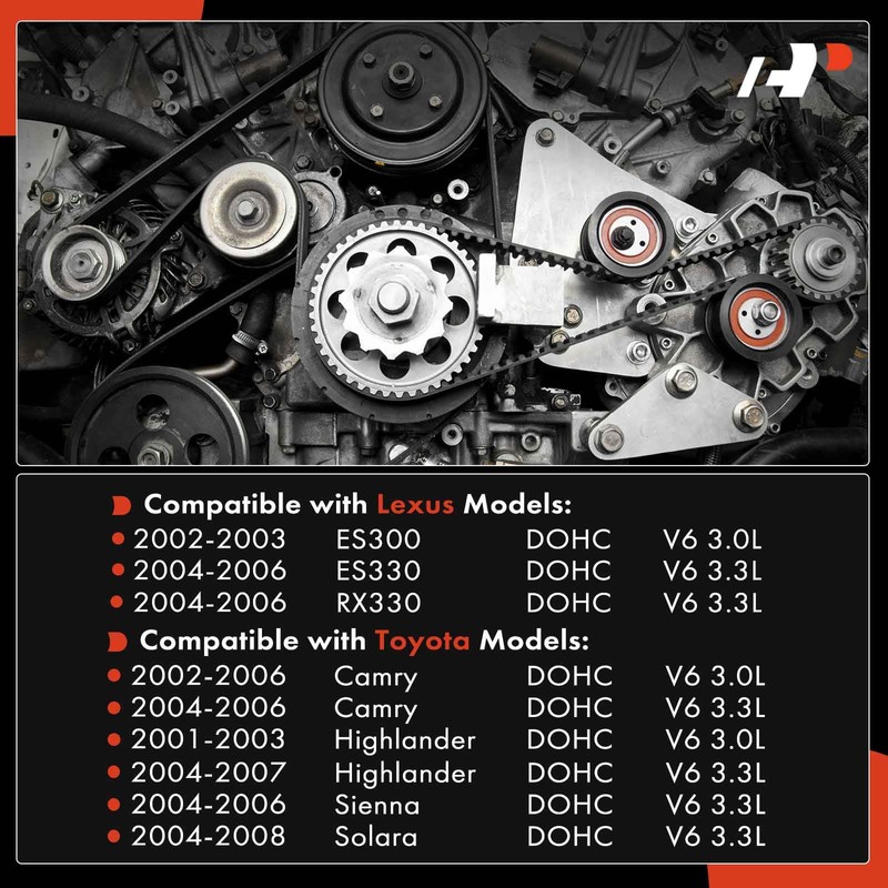 A-Premium Timing Belt Kit w/Water Pump Compatible with Toyota &