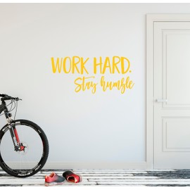 24"x10" Work Hard Stay Humble Workout Success Goal Positive Thinking Challenge Sports Fitness Exercise Train Wall Decal Sticker Art Mural Home Decor