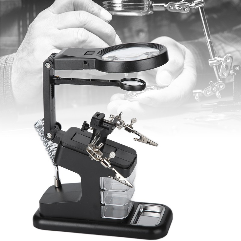 TH‑7026 Desktop Magnifying Glass with 10LED Light Welding Magnifying Glass