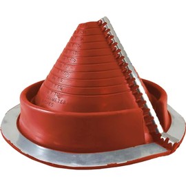 RF902RE (2" - 7-1/4") RETROFIT RED Silicone Flexible Pipe Flashing Dektite: Roof Jack - Pipe Boot - Pipe Flashing