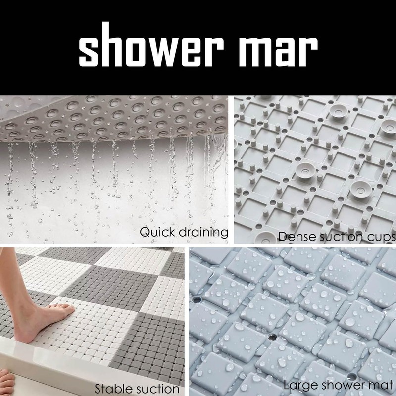 Shower Mat, 24 x 24 inch Non Slip Bathroom Mat