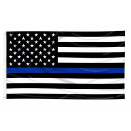 TBC Thin Blue Line USA Flag From TEXAS 3x5 ft Support Police Back The Blue