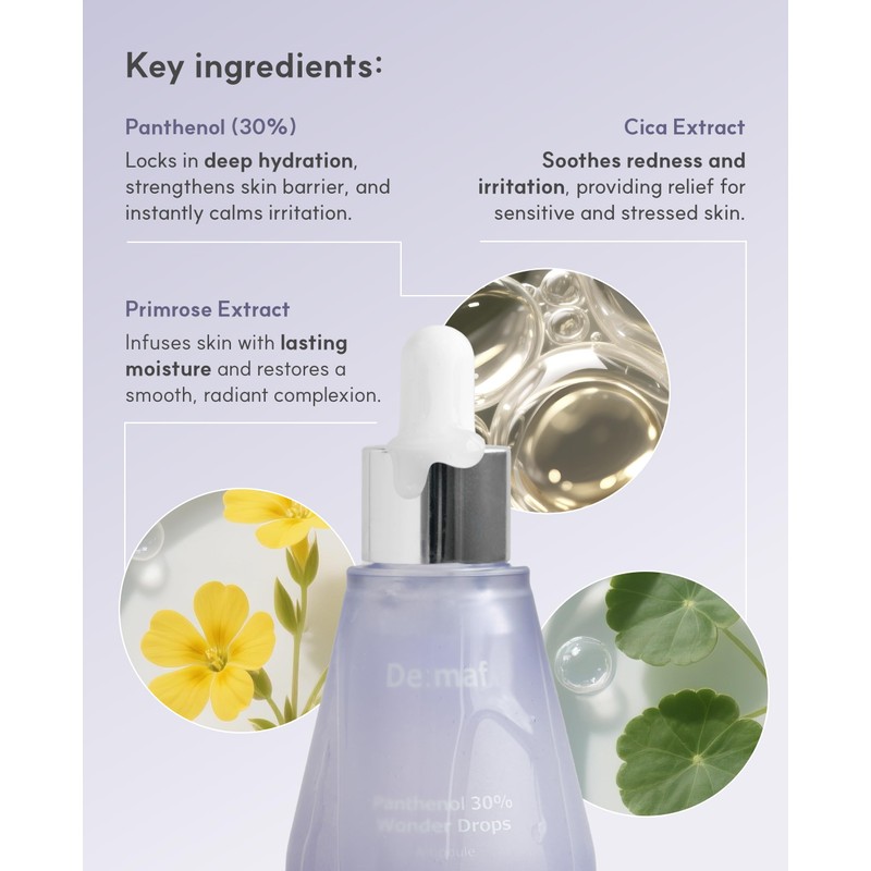 De:maf Panthenol 30% Wonder Drops Ampoule, Panthenol 30% and Evening