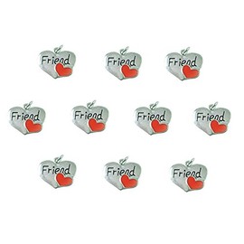 Wholesale Lot ~ 10 Silver Tone Friend Charms with Jump Rings