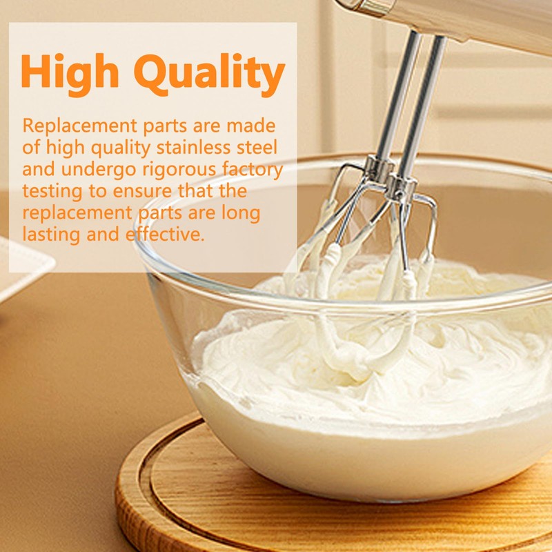 Hand Mixer Whisk Stainless Steel Attachments Compatible with Kitchen Aid