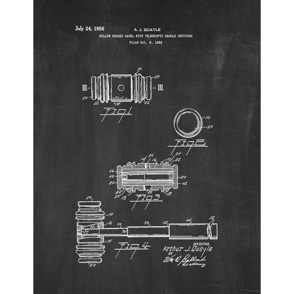 Judge's Gavel Patent Print Chalkboard (24" x 36") M10298