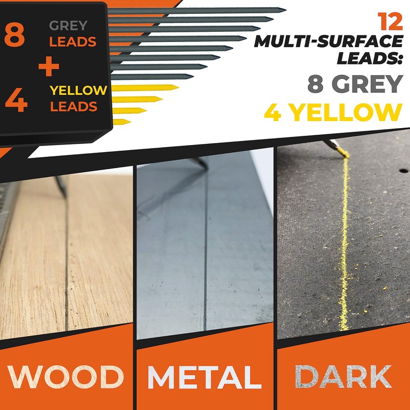 THORVALD 12 Leads for Carpenter Pencils - Incl. 8 Grey