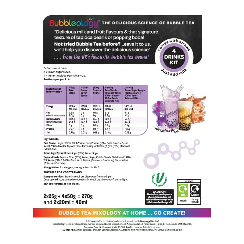 Bubbleology Milk Tea Mixology Kit with Tapioca Pearls (Pack of