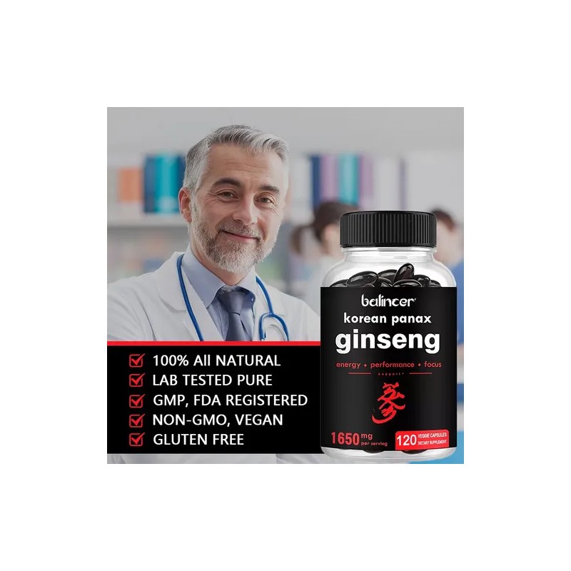 Balincer Ginseng Rojo Coreano Cápsulas Nutricionales 1650mg