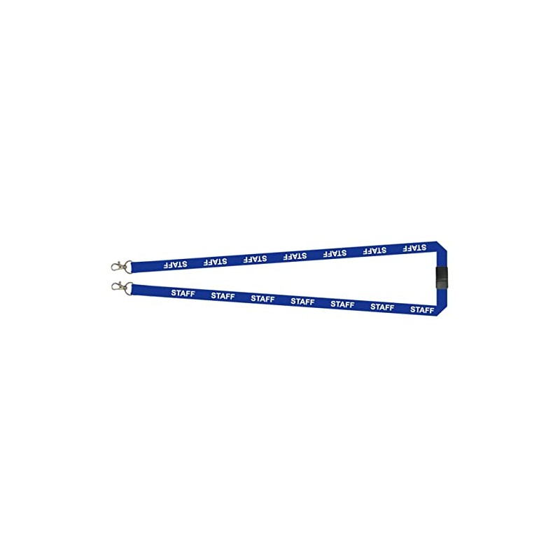 Customcard ltd Blue STAFF lanyards,OPEN END, 2 trigger clips,single safety
