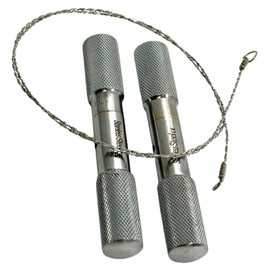 Twisted OB Wire with 2 Handles - 23in Braided Wire for Dehorning Cattle, Calving, Horn Cutting Hand Saw | Stainless Steel | 3pcs Set