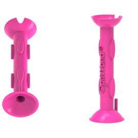 OptiWand Pink 2 Pack Small Portable Soft Contact Lens Removal & Insertion Tool Silicone Rubber Eye Lens Inserter & Remover Device Pincher End & Finger Grips - Safe & Easy to Use, Travel Size 1.75"