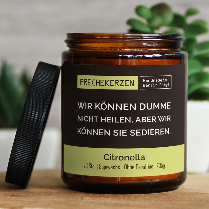 Lustige Citronella Kerze mit Spruch für Pfleger | Handgemacht aus