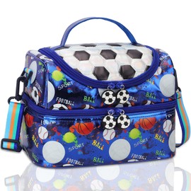 RHCPFOVR Kids Lunch Bag - Double Decker Cooler Insulated Lunch Box for Boys Girls Washable Lunch Bag and Reusable Toddler Lunchbox for School and Daycare