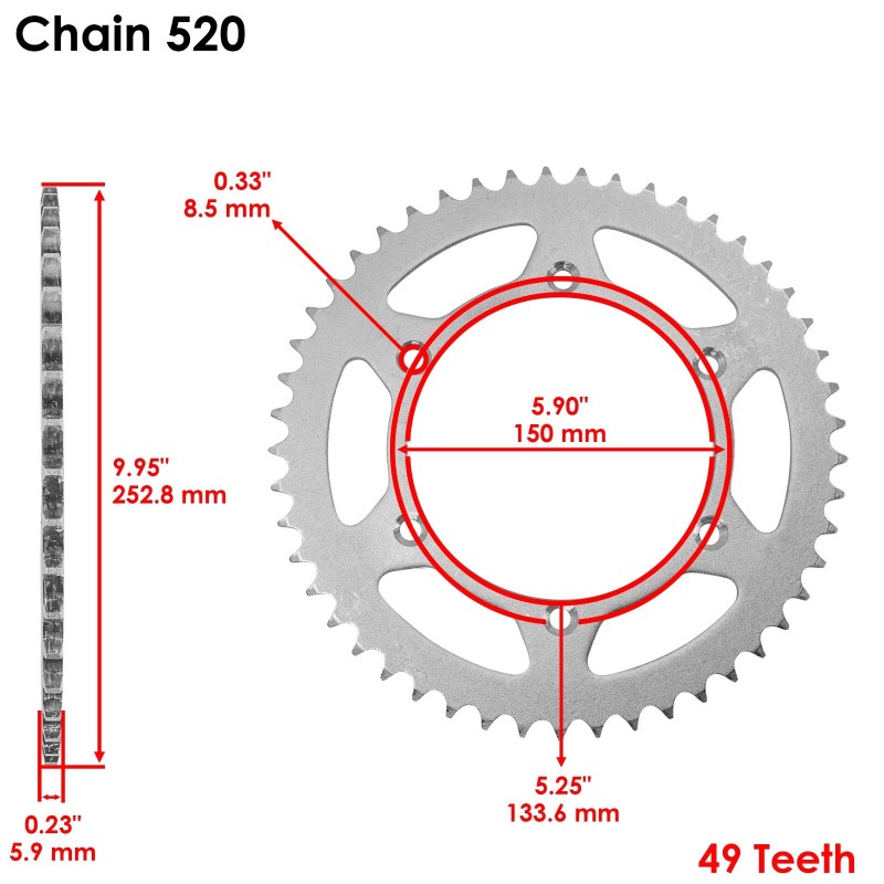 Caltric Drive Chain & Sprockets Kit for Kawasaki KX250 2002