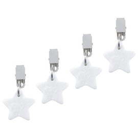 Dnyta Tablecloth Weights Clip on Heavy Star Stone Decorative Tablecloth Pendant for Outdoor Picnic Tables Restaurant Table Decoration-White, 4 Pack