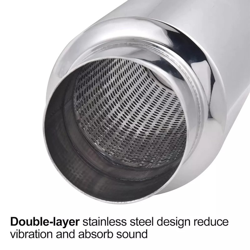 KEEPDSGN 3" Inlet/3" Outlet Exhaust Muffler Resonator Deep Tone For