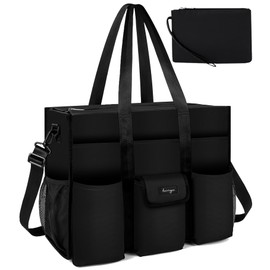 BARRGIE Utility Tote Bag-Water Resistant Tote Bag with 19 Exterior & Interior Pockets-Large Tote Bag for Women/Teacher/Work
