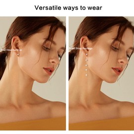 FUNRUN JEWELRY Pearl Necklace and Drop Earrings Set - 14K Gold Plated Pearl Bracelets