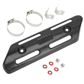 JFG RACING Motorcycle Heat Protection Sheet, Real Carbon Fibre Exhaust Heat Shield Heat Protection Universal for Most Motorcycles Scooters Dirt Bikes Pit Bikes Road Bikes