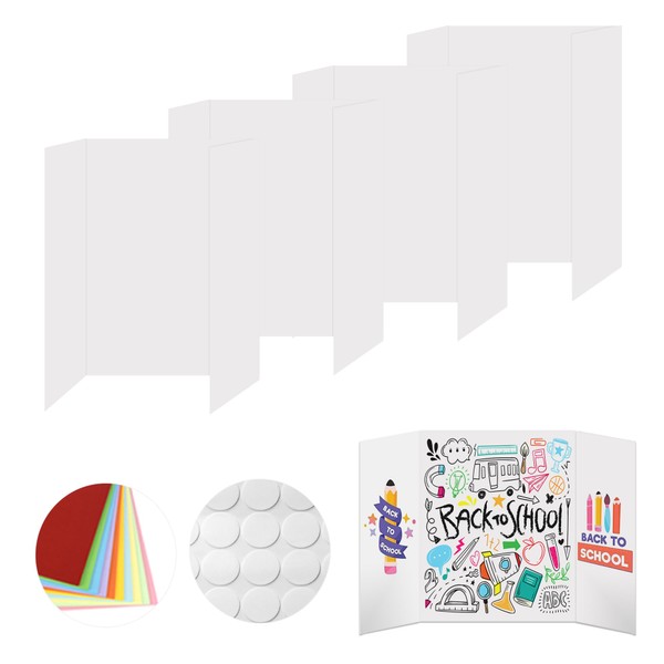 4 Pcs Tri-fold Poster Boards 48 x 36 inches White