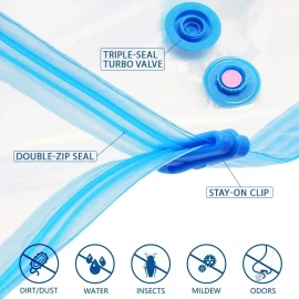Vacuum Storage Bags – Compression Bags Clothes, Travel Storage Bags No Pump