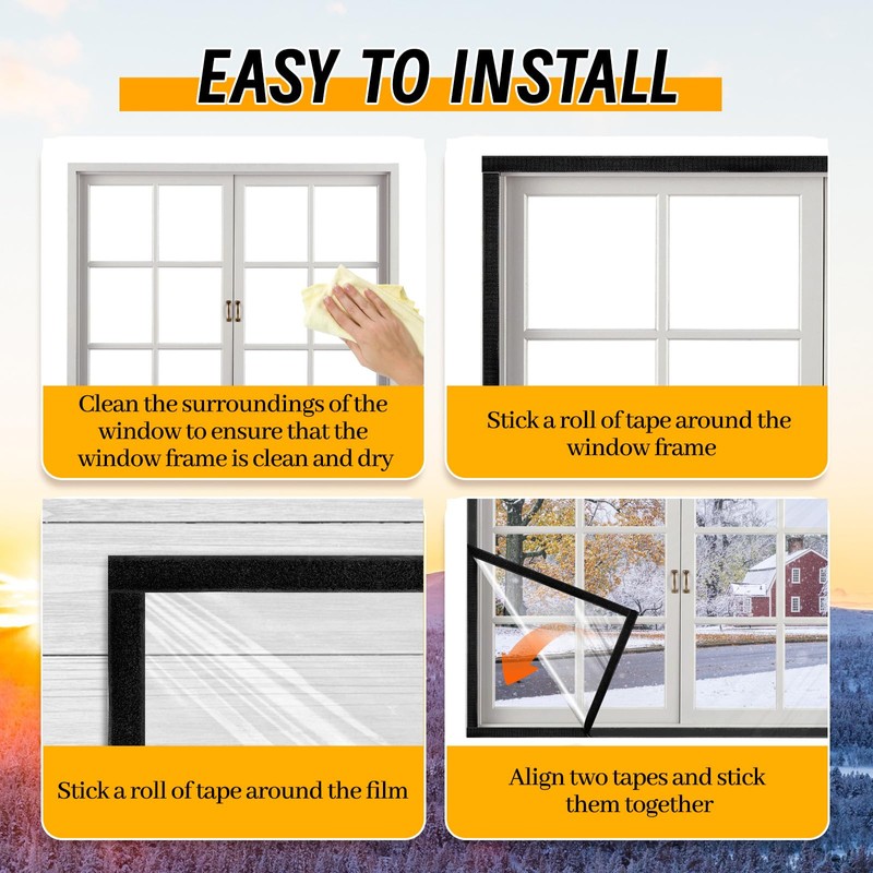 EcoBrisa Strength Window Insulation Kit 63*63IN Heavy Duty Winter Window