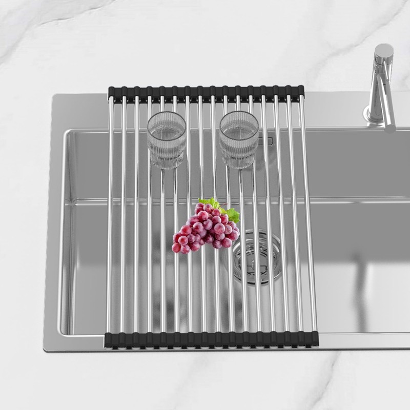 BBXTYLY Extra Expandable Roll Up Dish Drying Rack,Over The Sink