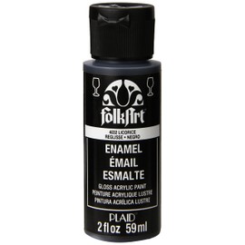 FolkArt Enamel Glass & Ceramic Paint in Assorted Colors (2 oz), 4032, Licorice