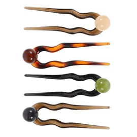 JUKOTA 4 Stück U-förmige Haarnadeln French Twist Hair Pin Französische Haarnadel Gabel Hochsteckfrisur Chignon Pins Kopfschmuck für Frauen Langes Frisurenzubehör