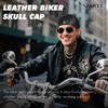 NTAWYT Leather Head Wrap Biker Skull Cap Adjustable Motorcycle Cap