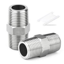 TAISHER 5 Stück 304 Edelstahl neue Hex Nippel, 3/4"BSP männlich x 3/4"BSP männlich, Rohr-Adapter Fitting