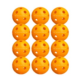 Warping Point Indoor Pickleball Balls, 12 Pack 26 Holes Orange PickleBalls, Meet USAPA Specifications, High Bounce Durable Practice Pickle Ball for Beginners Intermediate Player