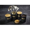 MasterClass Airtight Stoneware and Brass-Effect Tea Storage Canister, 1 Litre,