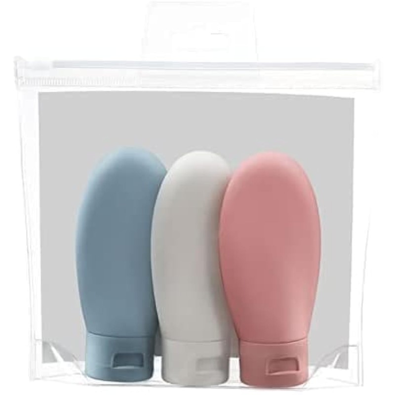 ZALUJMUS Travel Bottle, 3 Pcs Leak Proof Refillable Squeezable Containers