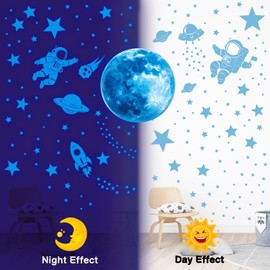DECOWALL GDS3-8088 Glow in The Dark Wall Stickers Stars Kids Bedroom Nursery Space