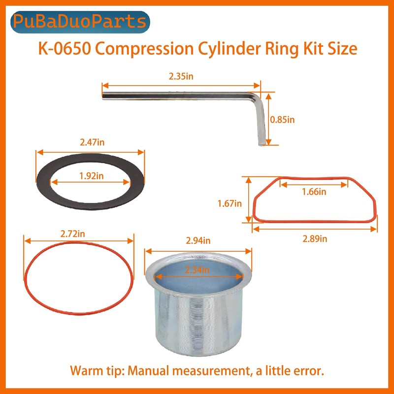 K-0650 Air Compressor Cylinder Sleeve & Compression Ring Kit Compatible
