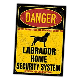 Labrador Labby Sign Danger Security System Door Sign Dog Sign