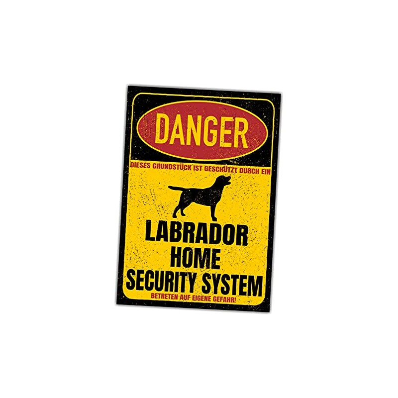 Labrador Labby Sign Danger Security System Door Sign Dog Sign