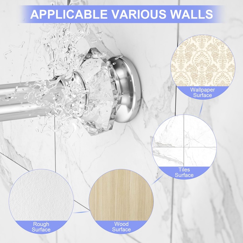 Shower Rod-EUPLAR Shower Curtain Rod, 43-72 Inches Adjustable Spring Tension