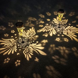 Profinella 2-Pack Hummingbird Outdoor Solar Pathway Lights, Metal Garden Path Decorations, Waterproof Landscape Lighting for Yard, Lawn, Walkway – Gifts for Women, Mom, Grandma