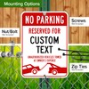 Custom No Parking Sign, Custom Reserved Parking Signs for Business,
