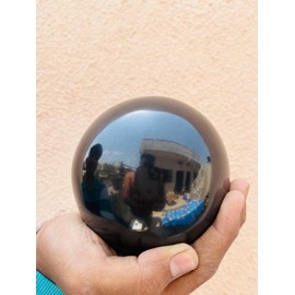 100MM Large Black Tourmaline Sphere, Crystal Sphere, Black Tourmaline Crystal Healing Natural Sphere, Tourmaline Ball with Golden Metal Stand Meditation Home Office Decor Crystal Gift