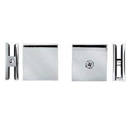 C.R. LAURENCE SCU4BN CRL Brushed Nickel Square Style Hole-in-Glass Fixed Panel U-Clamp