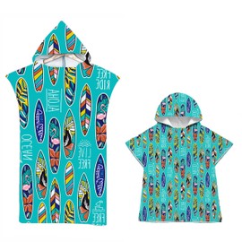 LOMTRATS Quick Dry Surf Poncho Changing Towel Robe Hoodie for Adults Men Women,Microfiber Swimming Beach Surfing Diving Home Hot Springs Bathing Parka