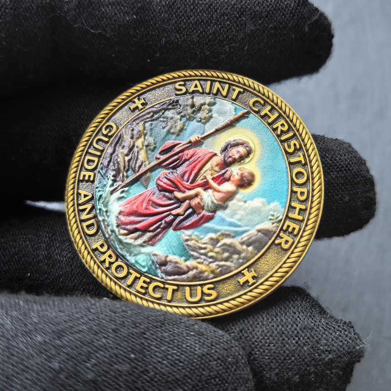 Saint Christopher Challenge Coin Traveler Prayer Coin