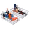 Tribello Plastic Bin Baskets for Organizing, White Storage Tray, Rectangle