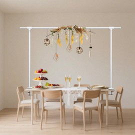 Beyeutao Over The Table Rod Stand with Clamps Adjustable Arch Stand 16"-87" Length 30"-45" Height Metal Photo Table Arch Hanging for Balloon Wedding Birthday Party Video Photography Decoration