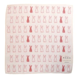 Wataol Semi Wash (Towel Handkerchief), Rabbit, Pink